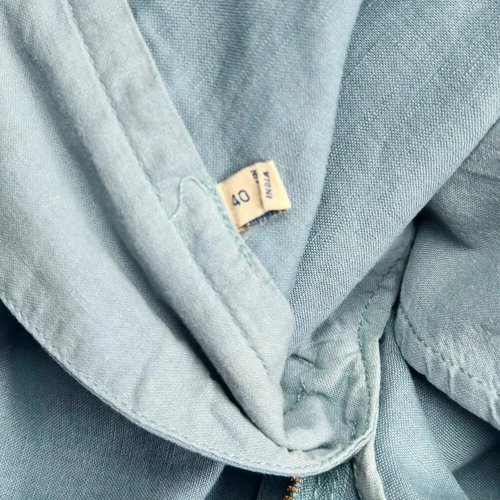 Faherty | Men | Malibu Teal Linen Cotton Blend Flat Front Chino Shorts | Size 40
